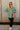 Mia Washed Green Quarter Button-Up Pullover- full body view