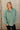 Mia Washed Green Quarter Button-Up Pullover- close up front view