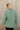 Mia Washed Green Quarter Button-Up Pullover- close up back view