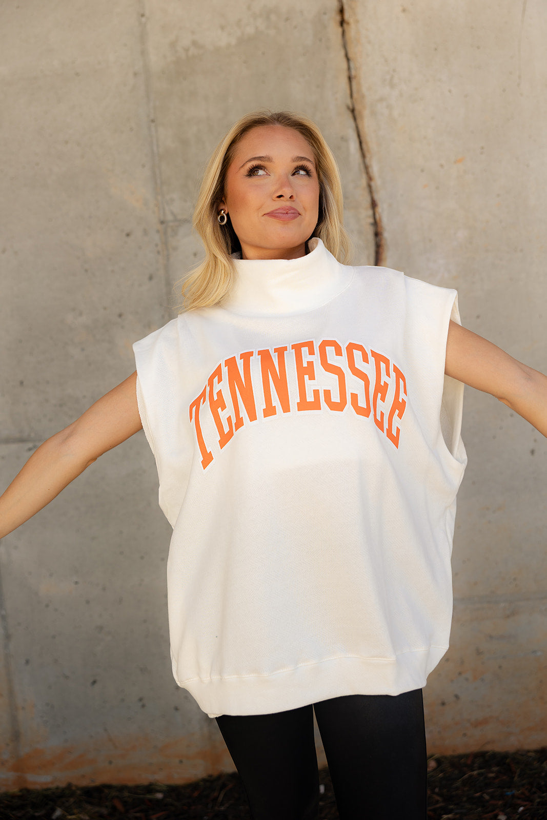 Tennessee White & Orange High Neck Tank- front view