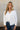 Rowyn White Button-Up Knit Cardigan- close up front view