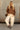 Rowyn Brown Button-Up Knit Cardigan - full body front view