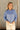 Rowyn Dusty Blue Button-Up Knit Cardigan- front top view