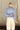 Rowyn Dusty Blue Button-Up Knit Cardigan- back view