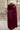 Ana Burgundy Satin Midi Skirt- close up front view
