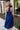 Selena Navy Blue Halter Midi Dress- close up back view