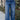 Kancan: Gia Dark Denim 90s Wide Leg Jeans- close up front view