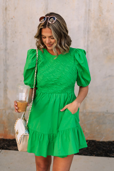 fitted lace wedding dress Fuji Mini Dress Green in Knit Fabric