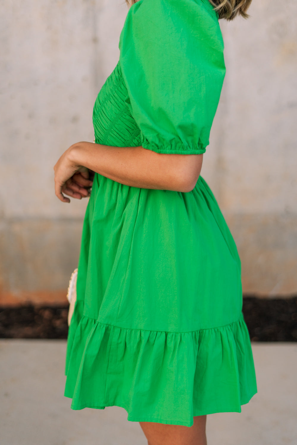 Lea Green Puff Sleeve Mini Dress - Lizard Thicket Lea Green Puff Sleeve Mini Dress - Lizard Thicket