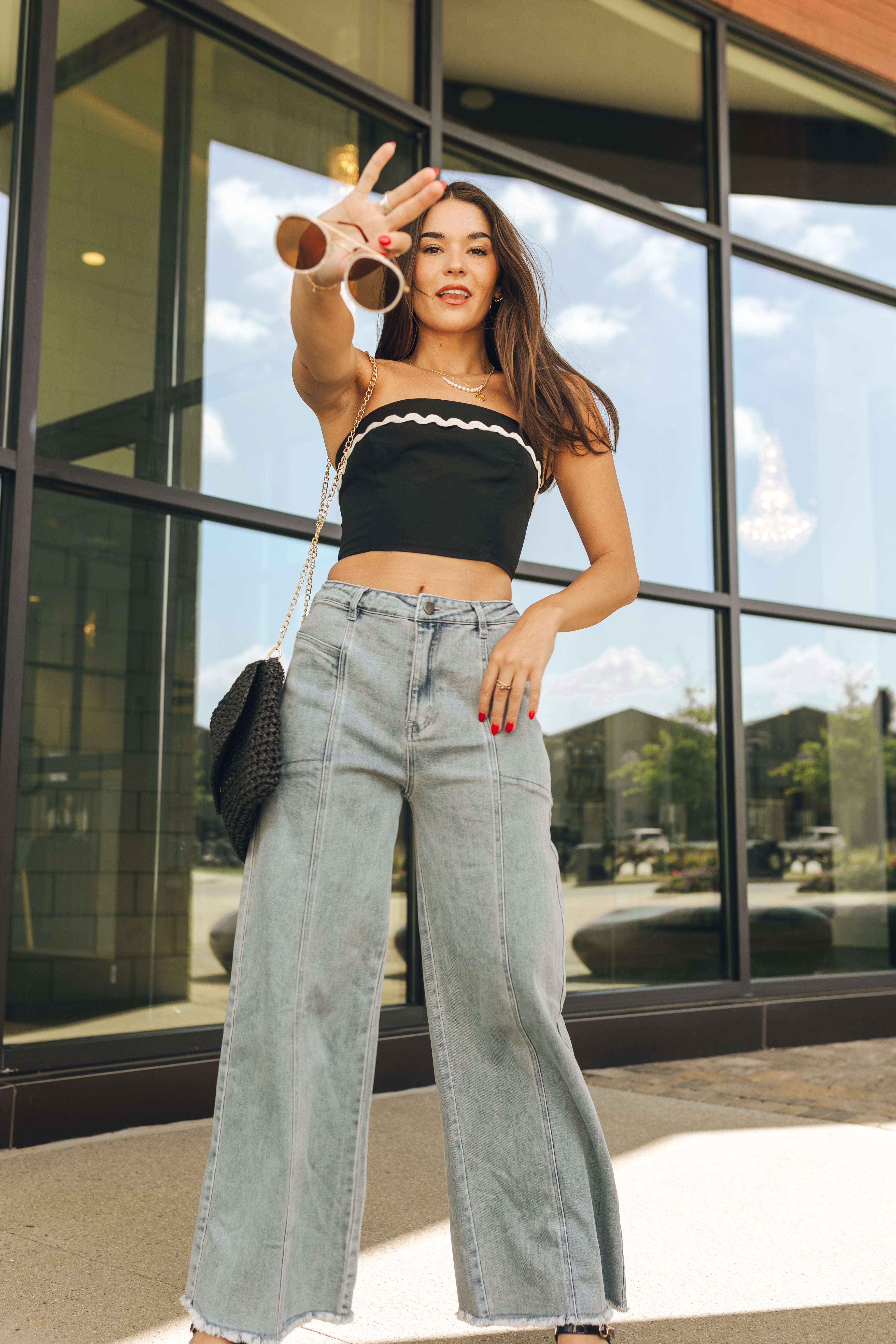 Addilyn Wide Leg Jeans - Lizard Thicket