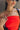 close up view of female model wearing the Amaya Strapless Flare Mini Dress which features Lightweight Fabric, Side Zipper Closure, Belt Loops, Two Front Pockets, Strapless and Shorts Lining. the dress is available in red and navy blue