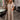 Alara Brown & Cream Stripe Midi Dress- full front view