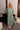 Alara Hunter Green & Cream Stripe Midi Dress- front view