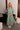 Alara Hunter Green & Cream Stripe Midi Dress- full body front view