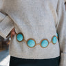 Lori Turquoise & Gold Chain Belt - front view
