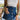 Celine Dark Denim & Gold Buttons Mini Skirt- frontal side view