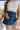 Celine Dark Denim & Gold Buttons Mini Skirt- frontal side view