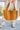 Delilah Cognac Suede Tote Bag - front view