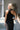 Elisa Black & Gold One-Shoulder Midi Dress back view