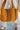Delilah Cognac Suede Tote Bag - close up front view