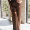 Marie Brown Suede Wide Leg Pants- full view