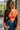 Demi Rust Keyhole Long Sleeve Top- front view