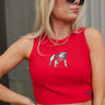 Georgia Bulldogs Red Cropped Graphic Tank- top view