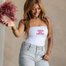 Carolina Gamecocks White & Garnet Tube Top - front view