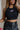 Haley Black Georgia Cropped Graphic Tank - close up front view