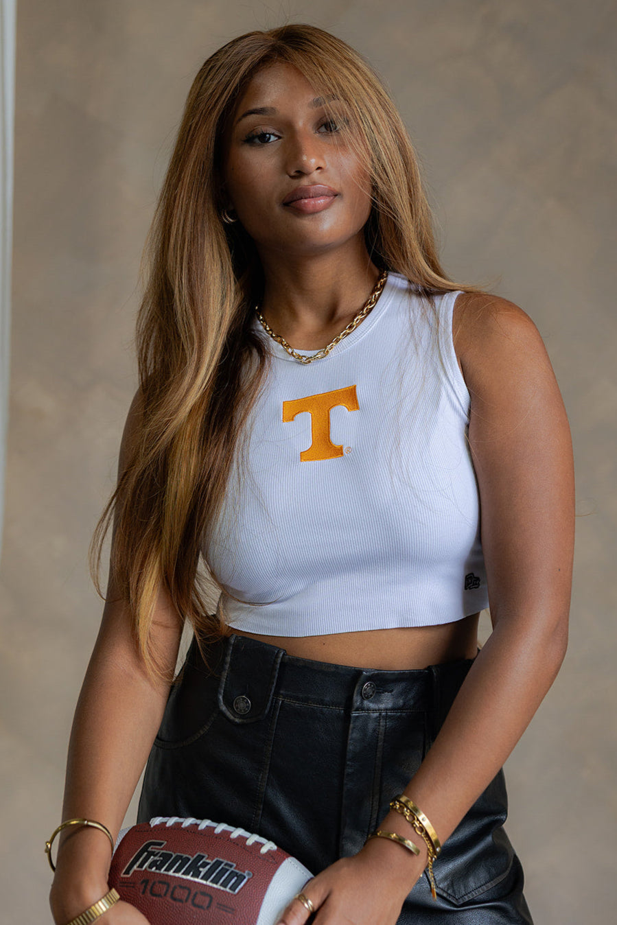 Haley White Tennessee Graphic Tank - close up