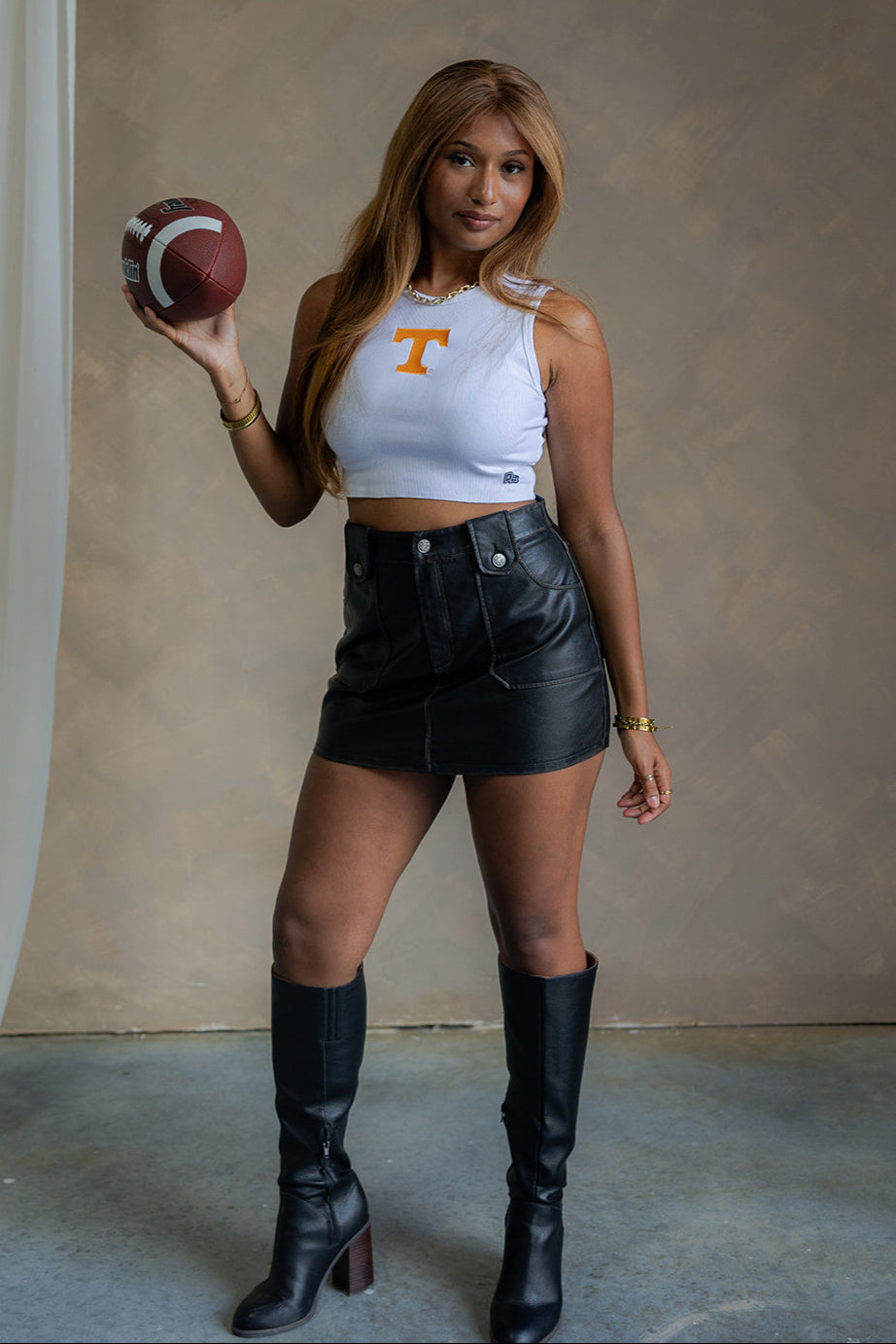 Haley White Tennessee Graphic Tank - full body front view
