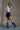 Steve Madden Albany Denim Western Boot- full body side view on model