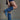 Steve Madden Albany Denim Western Boot- side view on model