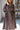 Siena Dark Brown & Gold Zip-Up Midi Dress- close up front view