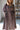 Siena Dark Brown & Gold Zip-Up Midi Dress- close up front view