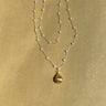 Bella Pearl & Gold Teardrop Layered Necklace- front view