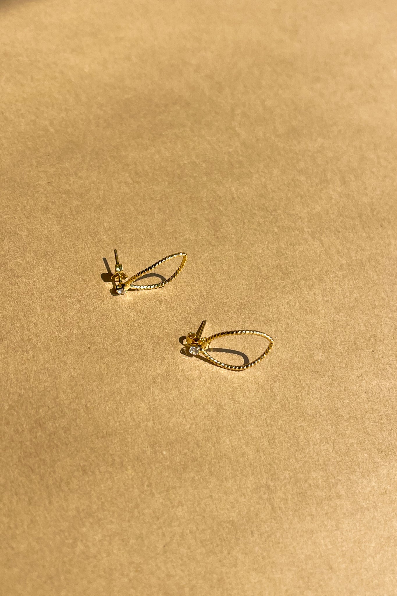 Amara Gold Filled Open Stud Earring- side view