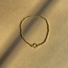 Kiara Gold Shamrock Beaded Bracelet- close up front view