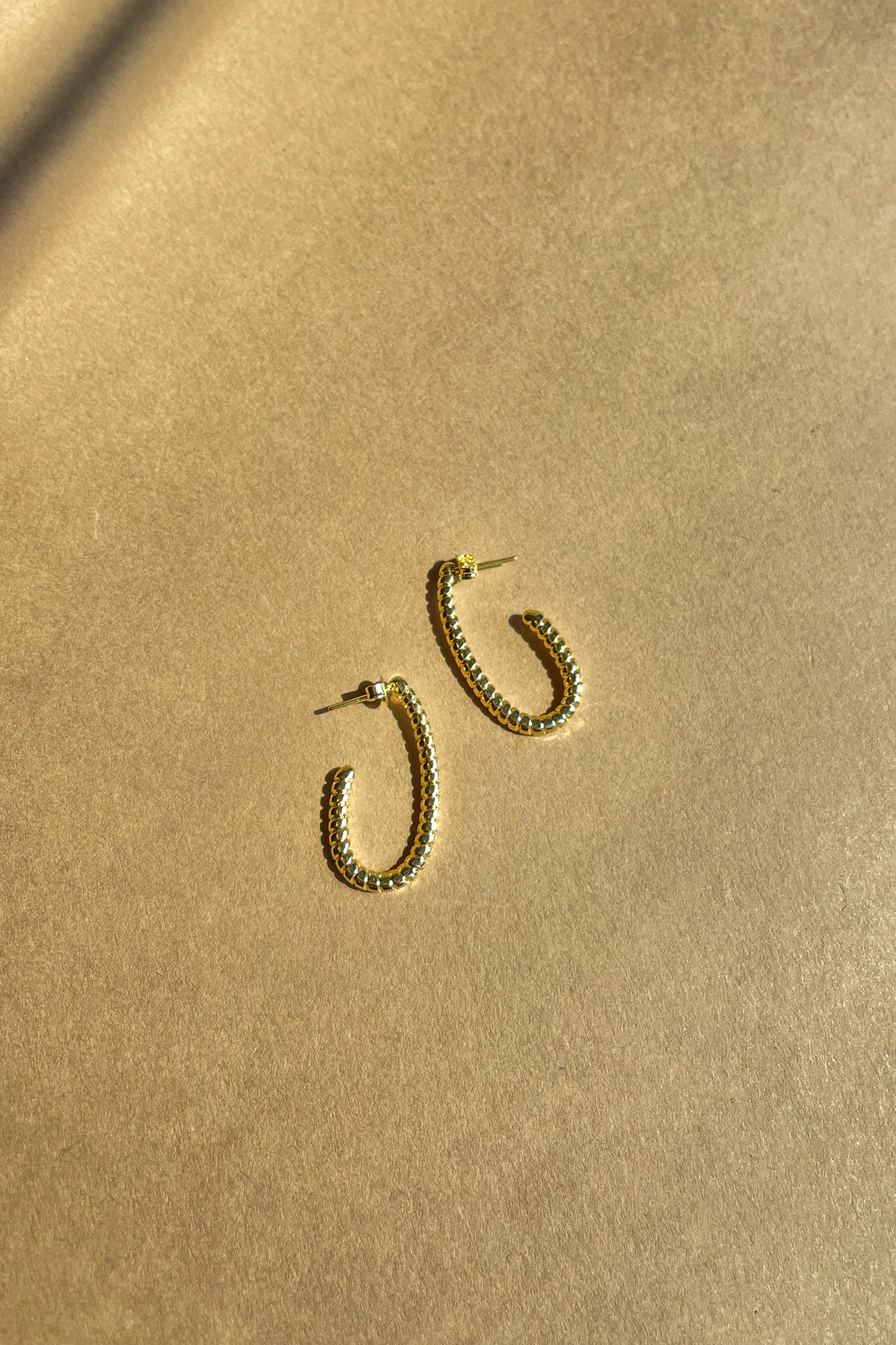 Julia Gold Filled Scoop Beaded Hoop Earring- front view