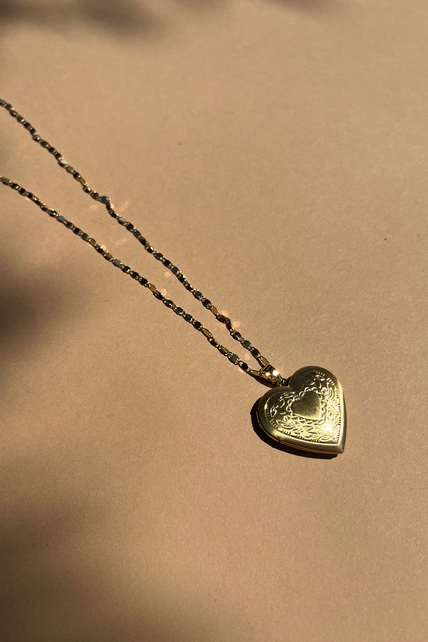 Magnolia Gold Heart Medallion Necklace- front view