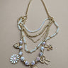 Sophia Pink Multi Charm Layered Necklace- close up view