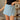 Ayla Polka Dot Denim Skort - front view
