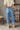Risen: Kaia Medium Wash Barrel Jeans - back view