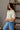 Sadie White & Taupe Short Sleeve Top- frontal side view