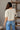 Sadie White & Taupe Short Sleeve Top- close up back view