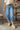 Risen: Kaia Medium Wash Barrel Jeans - lower body front view