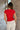 Mila Red Ribbed Short Sleeve Top- back view
