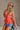 Ellison Red Orange & White Sweetheart Tank - close up side