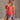 Ellison Red Orange & White Sweetheart Tank - frontal side view