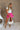 Evie Pink Front Tie Shorts- full body view